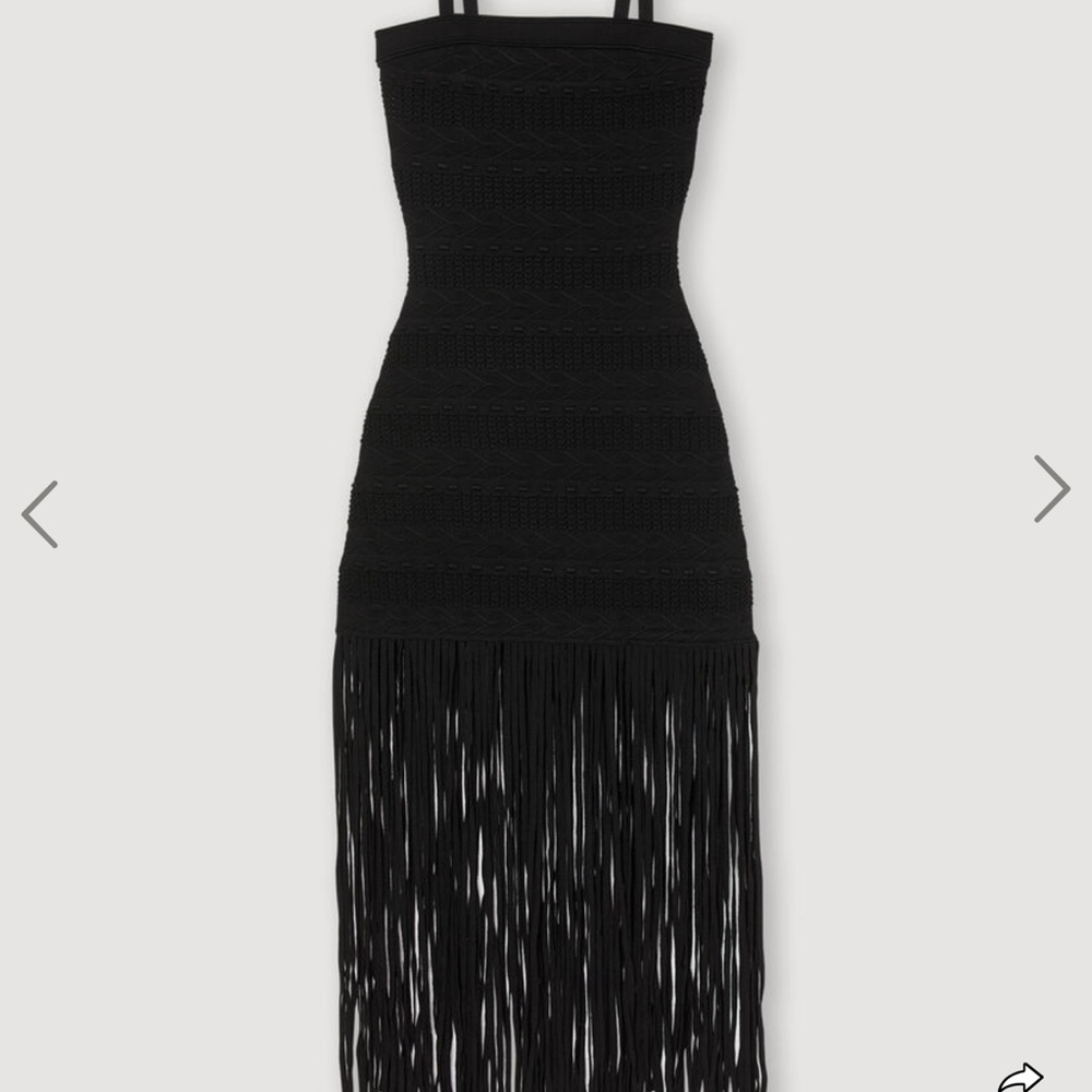Sandro Fringed bustier dress